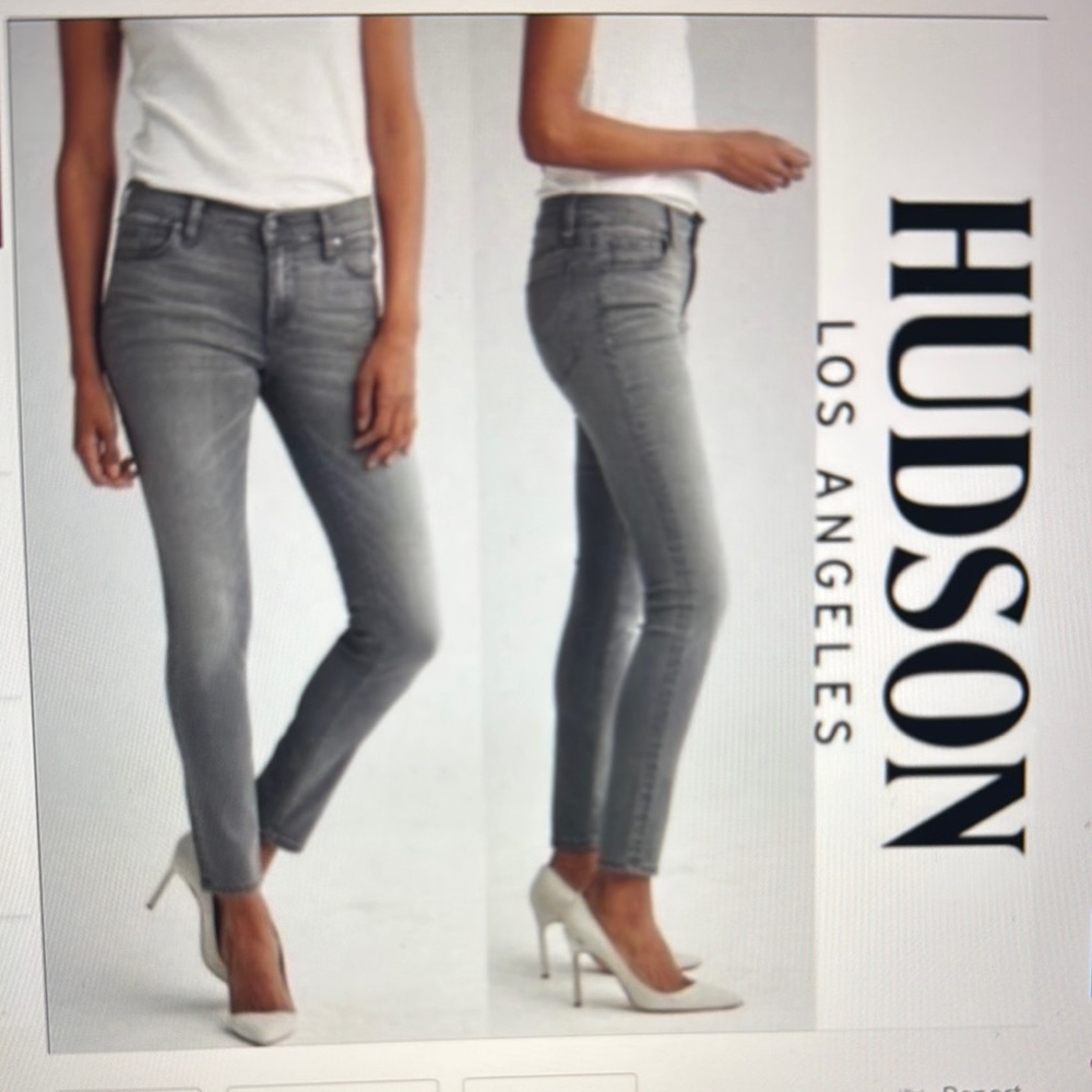 Hudson Krista Jeans Women's Gray Skinny Jeans factory distressing.